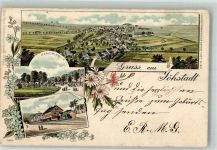 09477 O9308 Jöhstadt 1900 Gebrauchsspuren Lithographie Marktplatz Bahnhof