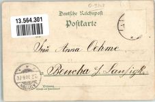 09477 O9308 Jöhstadt 1900 Gebrauchsspuren Lithographie Marktplatz Bahnhof