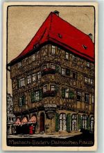 74821 W6950 Mosbach , Baden 1912 Künstlersteindruck Palmsches Haus