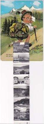 61389 W6384 Feldberg , Taunus AK mit Leporello ausziehbarer Papierstreifen Idstein Am Hexenturm Glashütten Großer Feldberg Schmitten Castell-Saalburg Altweilnau Neuweilnau Schwimmbad Rod an der Weil Weilmünster Am Rathaus Usingen Bad Nauheim Sprudel Butzbach Marktplatz