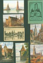 Lot mit 16 AK mit Leporello Marschall, V. Kleinposten bis 20
