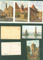 Lot mit 16 AK mit Leporello Marschall, V. Kleinposten bis 20