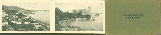 34100 Trieste / Triest / Trst KEINE AK Leporello in Hardkartonumschlag 12 Bilder 14 x 8,9 cm