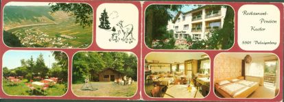 56812 W5591 Valwig Klapp AK Valwigerberg Gasthaus Pension Kaster Innen- und Aussenansicht