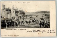 W7557 Iffezheim Rennplatz anno 1860 Pferderennen 1903 Gebrauchsspuren