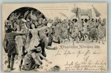W8000 München Künstlerfest sign. Zopf Künstler 1898 Gebrauchsspuren