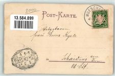 W8000 München Künstlerfest sign. Zopf Künstler 1898 Gebrauchsspuren