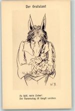 Der Gratulant Namenstag Pferd Tiere vermenschlicht Aus Hernach Busch Wilhelm