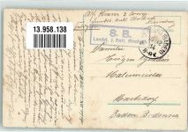 79395 W7844 Neuenburg am Rhein 1914 - Schiffsbrücke Feldpoststempel