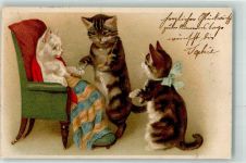 vermenschlicht Katze 1901 Lithographie