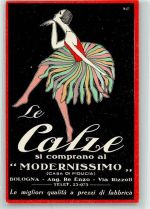 Bologna sign.Nasi Strumpfhosen Le Calze si comprano al Modernissimo Werbung Mode Künstlerkarte