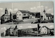 97953 W6976 Brehmen , Baden - Ev. Kirche Lebensmittelgeschäft Vath Kath. Kirche Schulhaus Partie Auto