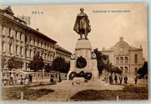 Pecs - Majlath Platz Kossuth Statue Synagoge