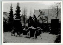 70794 W7024 Bernhausen , Filder Foto AK Grabstätte Kränze Winter