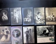 Lot mit 21 AK Fotokarten Portraits Poesie Posten 21 bis 100 AK