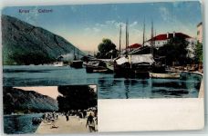 Kotor Cattaro 1917 - Dampfer Segelboot