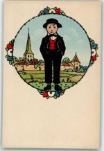 Tracht Elsass Kind Hansi (Waltz) Künstlerkarte