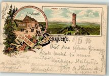 98559 O6054 Gehlberg 1896 Lithographie Hotel Schmücke Schneekopf