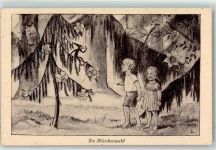 Verlag J. Henke Zürich Nr. 289 Kinder im Märchenwald Eule Künstlersteindruck