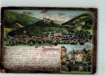 07338 O6804 Leutenberg , Thür 1902 Lithographie Schloß Friedensburg Schloßhof