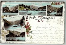 83471 W8240 Schönau a Königssee 1901 Lithographie St. Bartholomae Obersee Malerwinkel Einfahrt