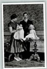 La Grande Duchesse Heritiere + Kinder Adel Luxemburg 1955 Foto AK