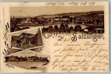 36433 O6200 Bad Salzungen 1901 Lithographie Ottmar Zieher Gradierhaus Schloss Kurhaus