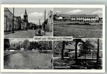 29468 W3134 Bergen Dumme 1958 - Breitestrasse VW Käfer Schule Schwimmbad Gasthaus Schützenhaus