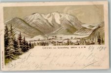 Hochschneeberg 1898 Lithographie Schneeberg