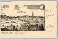 64521 W6080 Groß-Gerau 1900 - Stich auf AK nach Merian 1640 Adelskorrespondenz