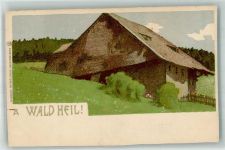 A Wald Heil K.K.K. beschnitten Künstlersteindruck Karlsruher Künstlerbund Gebrauchsspuren