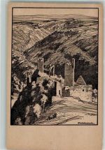Ruinen in der Eifel Verlag Fritz Heyder Ubbelohde, O. Künstlerkarte