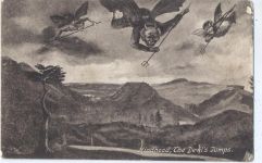 um 1920 - Hindhead, Großbritannien, Landschaft mit fliegenden Teufeln,W. Rollason