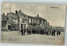 51600 Sainte-Marie-a-Py 1915 Foto AK Uniform Fahrrad Feldpost WK I 28.Inf.Div.