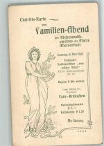 1180 Wien 18. Bezirk, Währing FOTO KEINE AK Gasthaus zum wilden Mann Eintrittskarte zum Familien-Abend