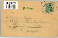56370 W5429 Biebrich 1908 Gebrauchsspuren Lithographie Hotel Nassau bei Nacht