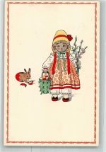Ostern Kind Korb mit Eier Verlag M. Munk Nr. 1062 Döring, L. / LD Künstlerkarte