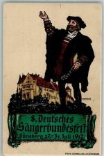 W8500 Nürnberg sign. Adolf Hoffmann Sängerfest 1912 Künstlerkarte