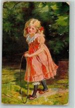 Kleines Mädchen mit Reif Verlag Rehn & Linzen No. 365 Kind Künstlerkarte