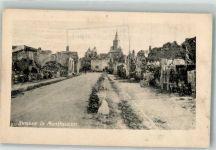 02540 Montfaucon Foto AK Feldpost WK I 9.Landw.Div. Kirche zerstörte Gebäude Straße