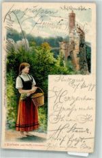 72805 W7414 Lichtenstein , Württ 1899 Lithographie s´Bärbele