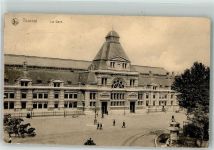 Tournai 1914 Foto AK Bahnhof Feldpost WK I