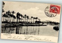 Alexandria 1909 Foto AK Bord Mahmoudieh Marke bildseitig