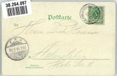 99894 O5804 Reinhardsbrunn 1898 Gebrauchsspuren Lithographie Schloss Jagdtiere Hirsch