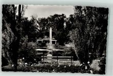 66482 W6660 Zweibrücken , Pfalz Foto AK Rosengarten Teich mit Wasserfontaine