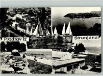 Piran Pirano 1966 Foto AK Strunjan Schwimmbad Pension