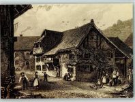 W7862 Hausen im Wiesental Hebels Heimathaus alter Stich AKU2 Hebel Joh. P. Künstlerkarte
