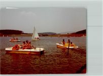 66679 W6646 Losheim , Saar FOTO KEINE AK Stausee Tretboote Segelboot