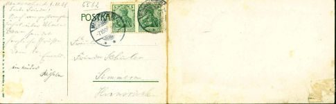 54531 W5562 Manderscheid , Eifel Klapp AK 2-fach Panorama, Lithographie 1908