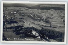 75328 W7542 Schömberg b Neuenbürg, Württ - Fliegeraufnahme Pension Cafe Konditorei Blessing